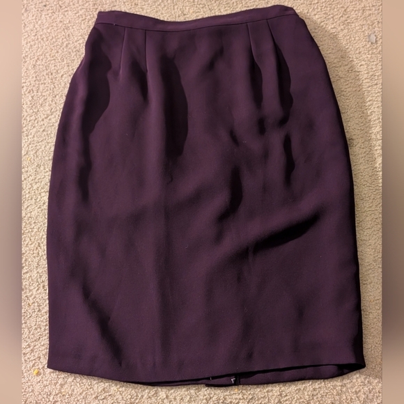 New With Tags Donna Toran Plum & Gold Business Skirt Suit Set Size 12 Vintage - Picture 6 of 8